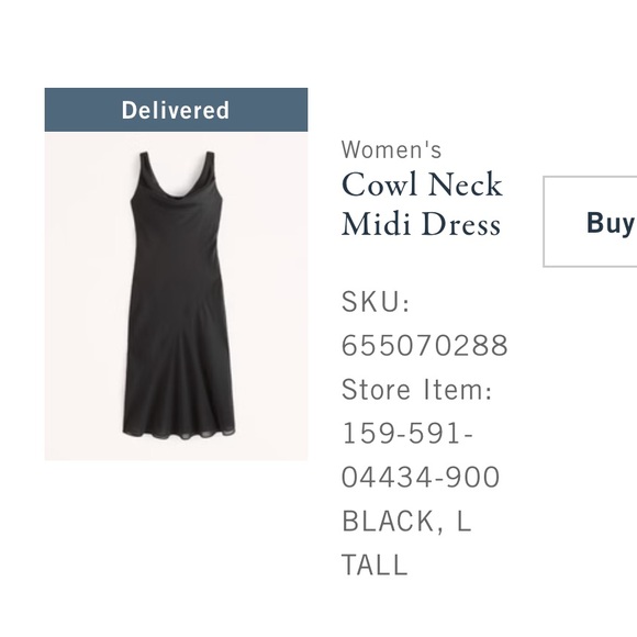 Abercombie & Fitch Black Cowl Neck Dress - Picture 4 of 7